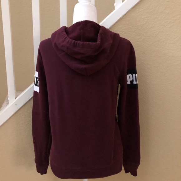 PINK Victoria's Secret burgundy hoodie size S - Picture 2 of 5